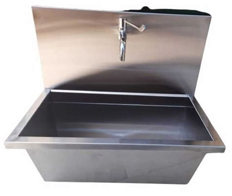 Single Station Silver Surgical Scrub Sink Station Size 20 X 15inch L