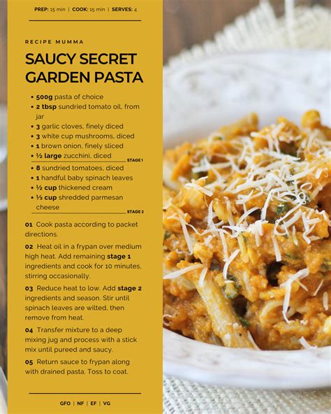 Saucy Secret Garden Pasta — Recipe Mumma