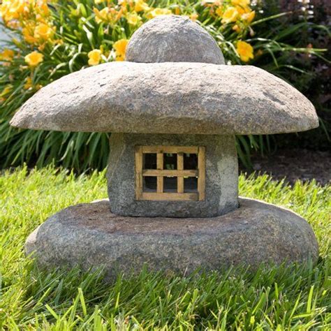 Japanese Style Natural Stone Lantern Set Of Two Japanese Garden