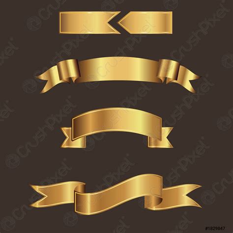 Gold ribbon banner vector with brown backgroundRibbons for input text - stock vector 1829847 ...