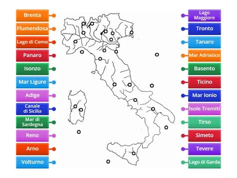 Mari Fiumi E Laghi D Italia Labelled Diagram