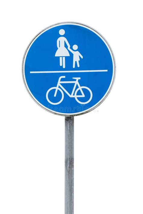 Shared Lane For Pedestrians And Cyclists Traffic Sign Isolated Stock