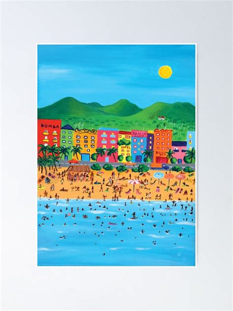 Happy Beach Holiday Bahia Tropical Sun Sea And Fun Colorful Art