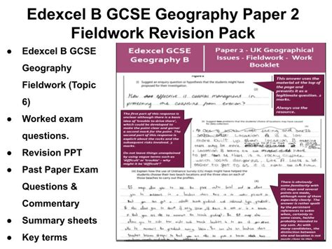 Edexcel B GCSE Geography Paper 2 Fieldwork Revision Pack Teaching