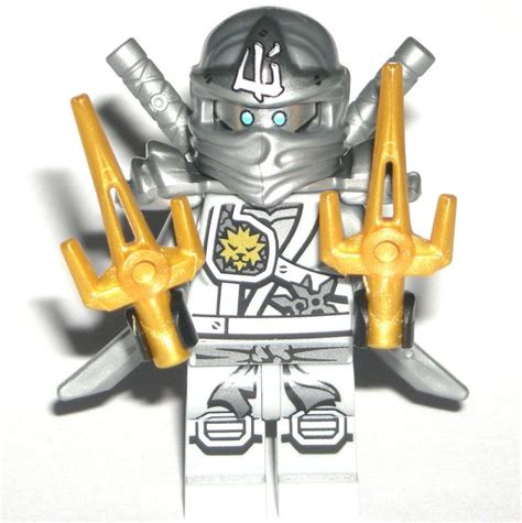 LEGO NINJAGO ZANE ZUKIN MINIFIGURE Authentic Titanium Dragon Silver