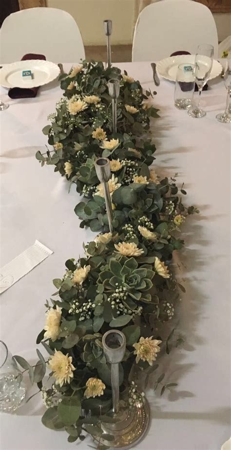 Eucalyptus Gyp Champagne Sprays And Rock Roses Wedding Centerpieces