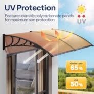 Vivohome Polycarbonate Window Door Awning Canopy Brown With Black