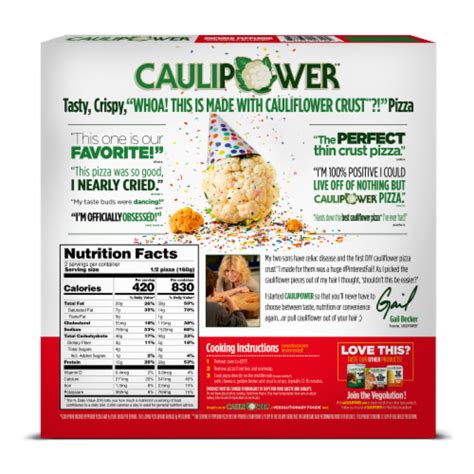 Caulipower Uncured Pepperoni Gluten Free Cauliflower Crust Frozen Pizza