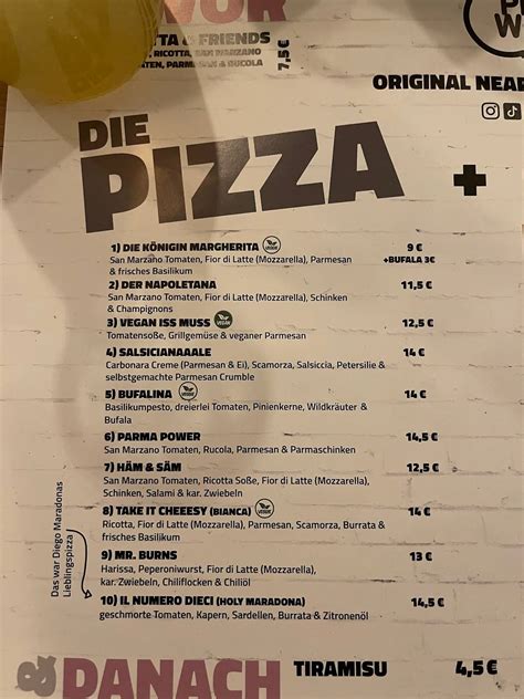 Speisekarte Von Pizza Wolke Gie En Wolkengasse