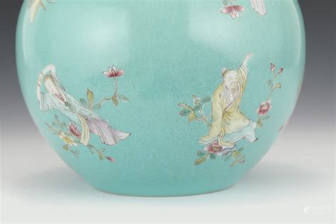 Bidlive A Chinese Celadon Glaze Famille Rose Porcelain Vase