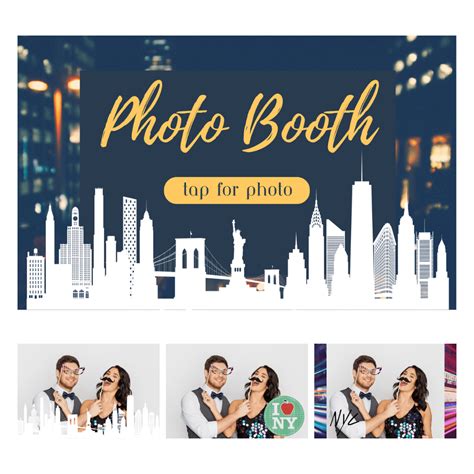 york city photo booth theme pixilated