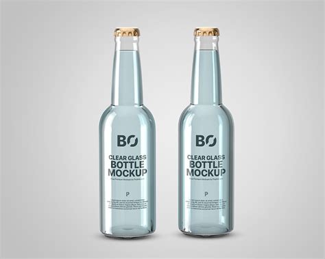 Free Clear Beverage Glass Bottle Mockup Mockuptree