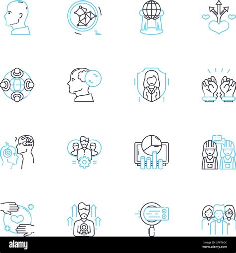 Collaborative Venture Linear Icons Set Partnership Cooperation