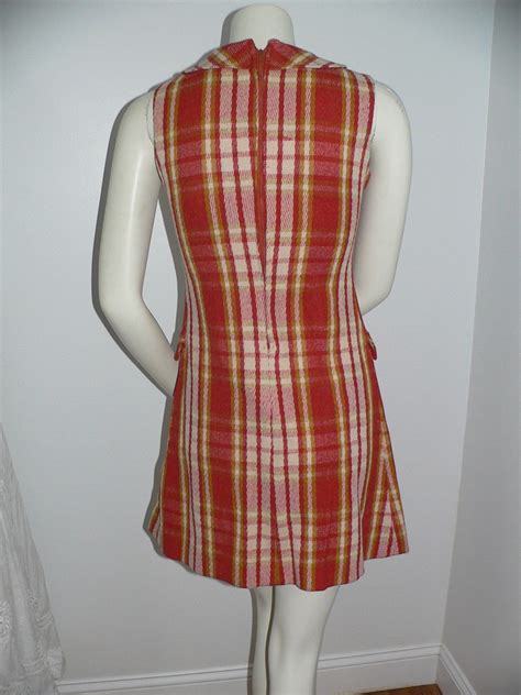 1960s Mod Dress 60s Plaid Jumper Dress Mod Plaid Dress Etsy