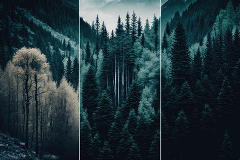 tylised vertical panorama of forest in the French Alps. Illustration AI ...