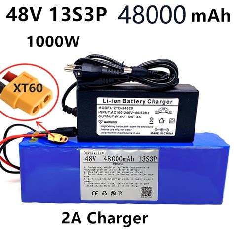 1000w 13S3P XT60 48V Batteria Agli Ioni Di Litio 99999mah Per Scooter