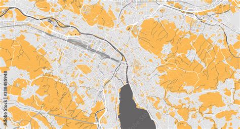 Detailed map of Zurich, Switzerland Stock Vector | Adobe Stock