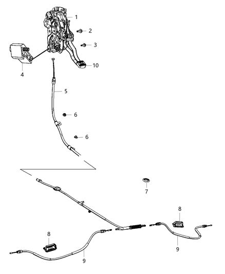 Park Brake Lever Front Rear Cables Jeep Grand Cherokee