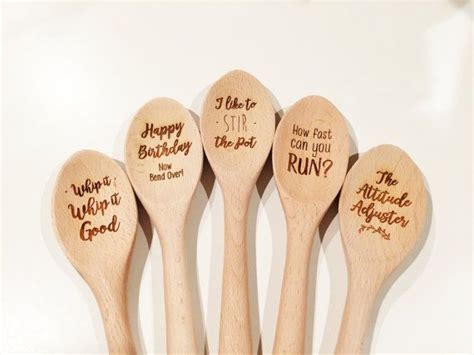 Our Designer Wooden Spoons Are 12 Long And Laser Engraved With One Of