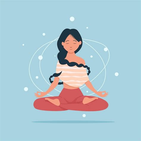 Mujer Relajada Meditando Vector Gratis