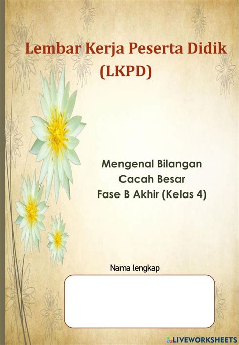 Bilangan Cacah Besar Interactive Worksheet In 2024 Worksheets Interactive Workbook