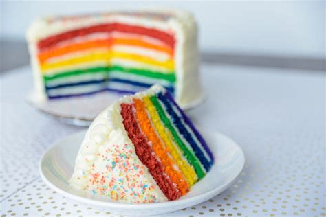 Rainbow Layer Cake - Piece of Cake