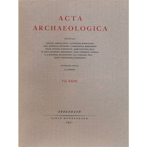 Acta Archaeologica Vol Xxiii 1952 Warägerfrage Nordschwedische