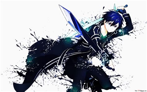 Kirito From Sword Art Online Splash Art Hd Wallpaper Download