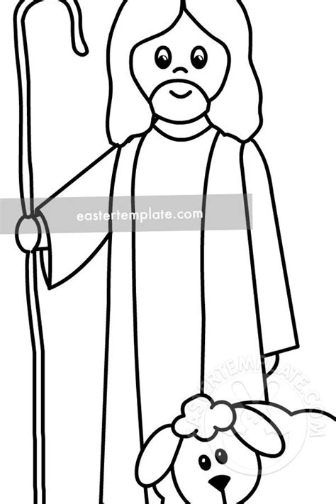 Good shepherd coloring page - Easter Template