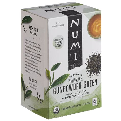 Numi Green Tea Numi Organic Gunpowder Green Tea Bags 18 Box