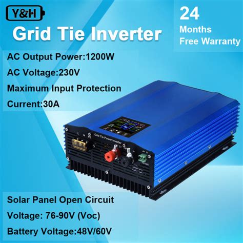 Yandh 1200 Grid Tie Inverter Limiter จอแสดงผล Lcd Dc55 90v พลังงานแสงอาทิตย์อินพุต Ac230v Pure