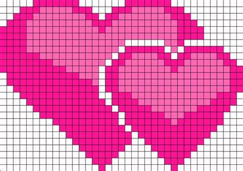 Double Hearts Perler Bead Pattern Bead Sprites Simple Fuse Bead