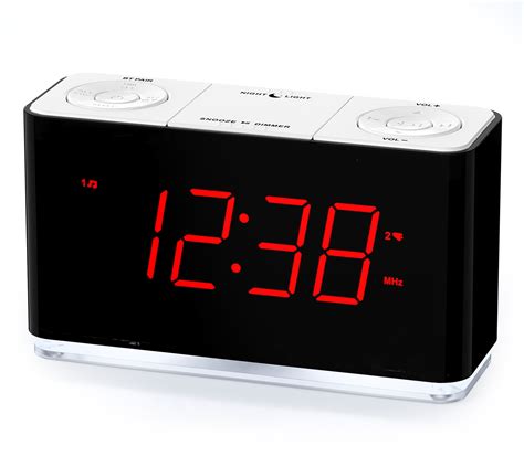 Itoma Alarm Clock Radio Bluetooth Dual Alarm Usb Rechargeable Dimmable Red Led Display