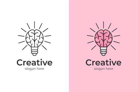 Premium Vector Creative Brain Logo Icon Design With Light Bulb Vector