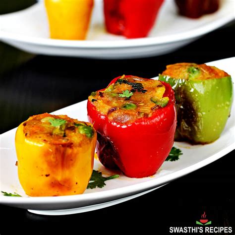 Stuffed Capsicum Stuffed Bell Pepper Recipe Swasthi S Recipes