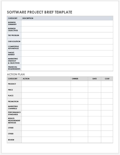 Free Project Brief Templates Smartsheet