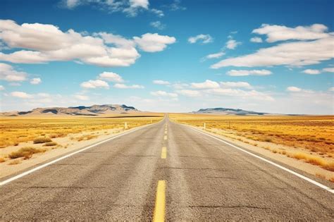 Premium Photo Natural American Landscape With Asphalt Road To Horizon