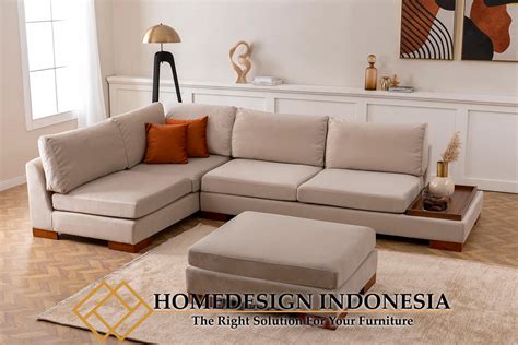 Sofa Tamu Sudut Minimalis Jati Natural Salak Color Hd