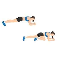 Woman Doing Reverse Plank Leg Raises Exercise Flat Vector Illustration