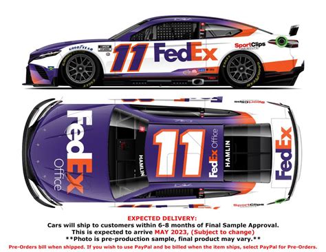 Denny Hamlin 2023 FedEx Office 1:24 Elite Nascar Diecast