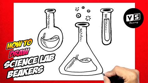 How To Draw Science Lab Beakers Youtube