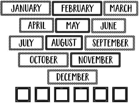 Black And White Months Of The Year Bulletin Board Set At Lakeshore Learning