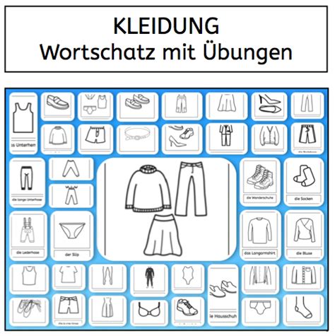 Wortschatz Kleidung Wortschatz Sprache Deutsch Lernen Kinder