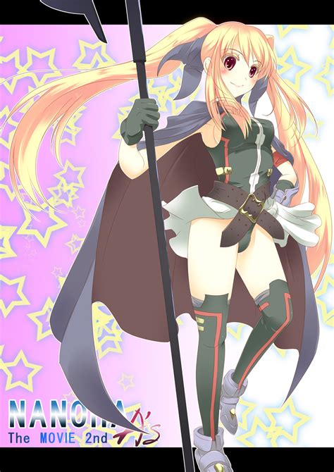 Safebooru Bardiche Blonde Hair Cape Fate Testarossa Gloves Highres