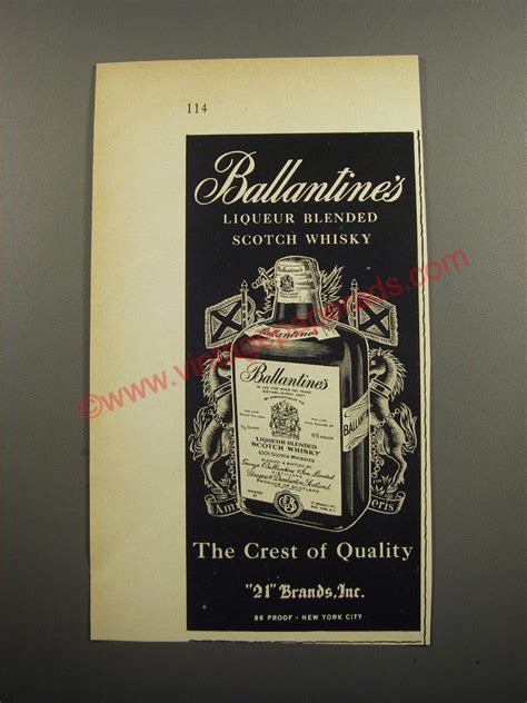 1955 Ballantines Liqueur Blended Scotch Whisky Ad The Cre