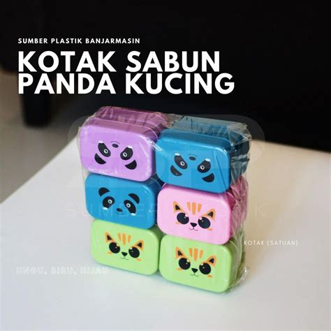 Jual Kotak Tempat Sabun Hoki Murah Bagus Warna Gambar Panda Kucing