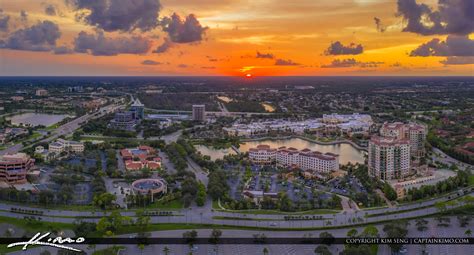 Palm Beach Gardens Downtown Wide Panorama Aerial Hdr Photography By Captain Kimo