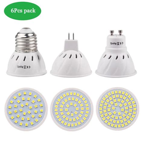 Buy Ranpo 6Pcs LED Bulbs Spotlight 4W 6W 8W MR16 GU10 E27 2835 SMD AC