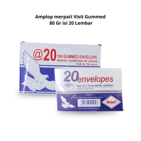 Jual Amplop Visit Merpati Gummed 80 Gram 110 X 70 Mm Amplop Lebaran