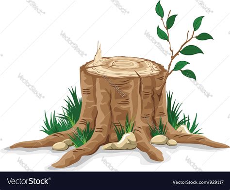 Tree stump Royalty Free Vector Image - VectorStock